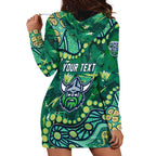 Personalized Canberra Raiders Hoodie Dress Aboriginal Pattern with Graffiti Style Design