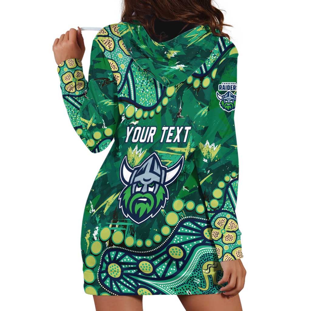 Personalized Canberra Raiders Hoodie Dress Aboriginal Pattern with Graffiti Style Design