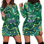 Personalized Canberra Raiders Hoodie Dress Aboriginal Pattern with Graffiti Style Design