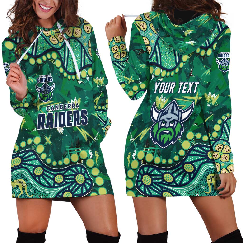 Personalized Canberra Raiders Hoodie Dress Aboriginal Pattern with Graffiti Style Design