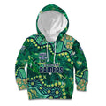 Personalized Canberra Raiders Kid Hoodie Aboriginal Pattern with Graffiti Style Design