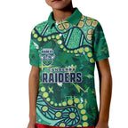 Personalized Canberra Raiders Kid Polo Shirt Aboriginal Pattern with Graffiti Style Design