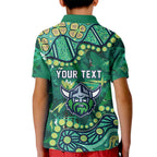 Personalized Canberra Raiders Kid Polo Shirt Aboriginal Pattern with Graffiti Style Design