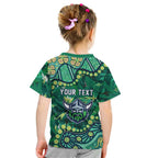 Personalized Canberra Raiders Kid T Shirt Aboriginal Pattern with Graffiti Style Design