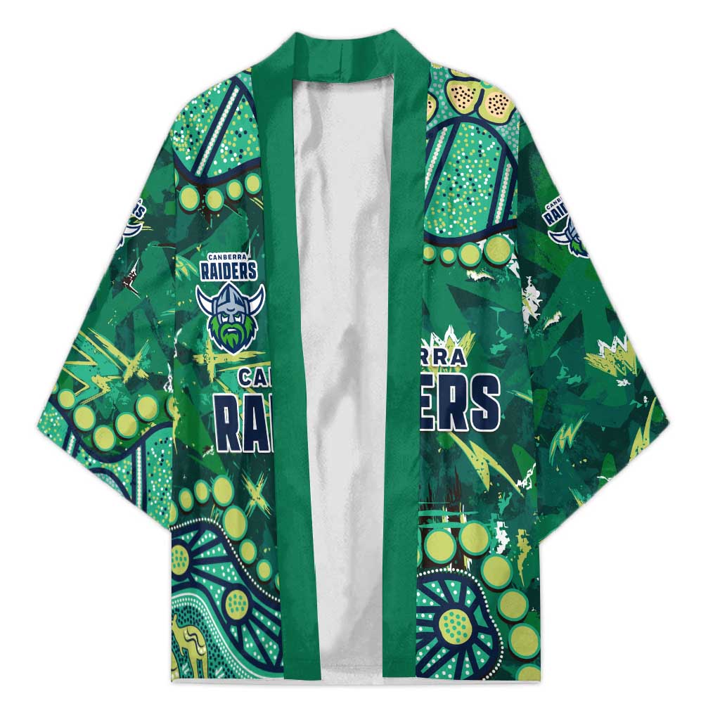 Personalized Canberra Raiders Kimono Aboriginal Pattern with Graffiti Style Design