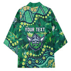 Personalized Canberra Raiders Kimono Aboriginal Pattern with Graffiti Style Design