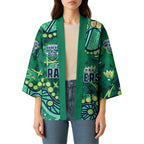 Personalized Canberra Raiders Kimono Aboriginal Pattern with Graffiti Style Design