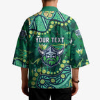 Personalized Canberra Raiders Kimono Aboriginal Pattern with Graffiti Style Design