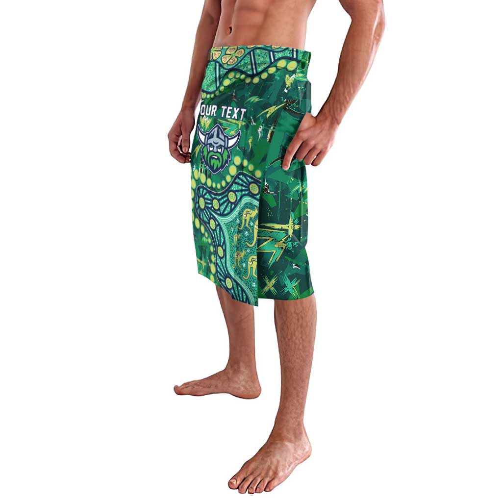 Personalized Canberra Raiders Lavalava Aboriginal Pattern with Graffiti Style Design