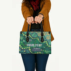 Personalized Canberra Raiders Leather Bag Aboriginal Pattern with Graffiti Style Design