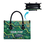 Personalized Canberra Raiders Leather Bag Aboriginal Pattern with Graffiti Style Design