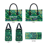 Personalized Canberra Raiders Leather Bag Aboriginal Pattern with Graffiti Style Design