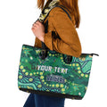 Personalized Canberra Raiders Leather Tote Bag Aboriginal Pattern with Graffiti Style Design