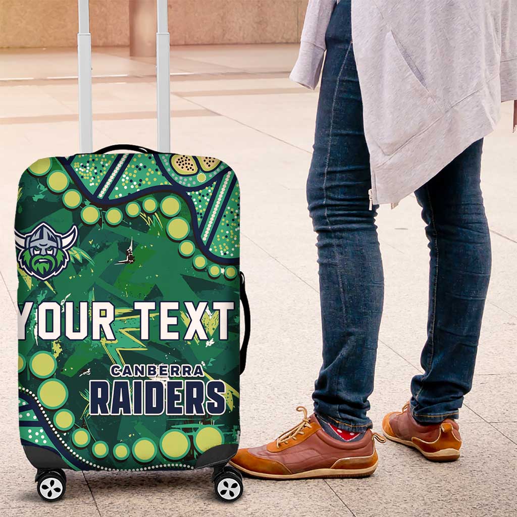 Personalized Canberra Raiders Luggage Cover Aboriginal Pattern with Graffiti Style Design