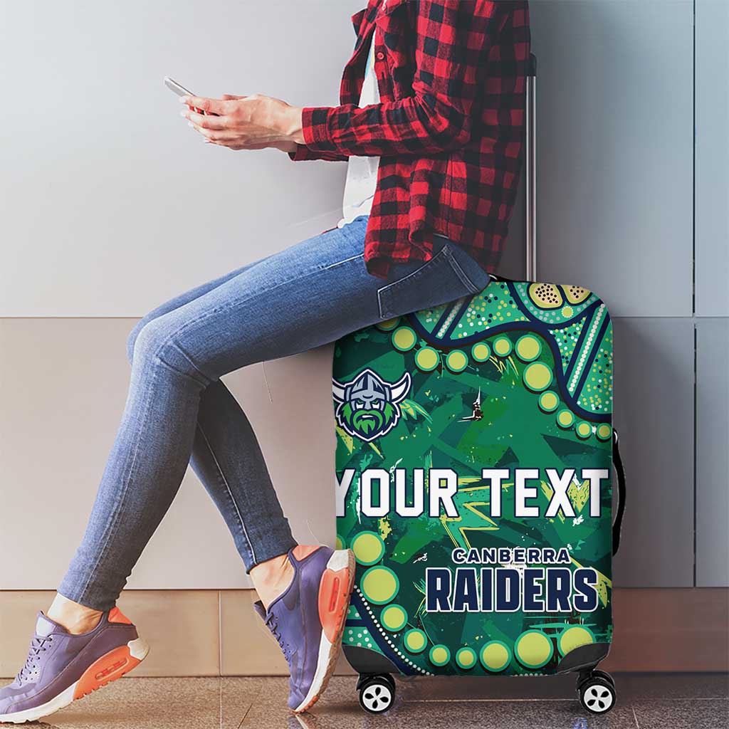 Personalized Canberra Raiders Luggage Cover Aboriginal Pattern with Graffiti Style Design