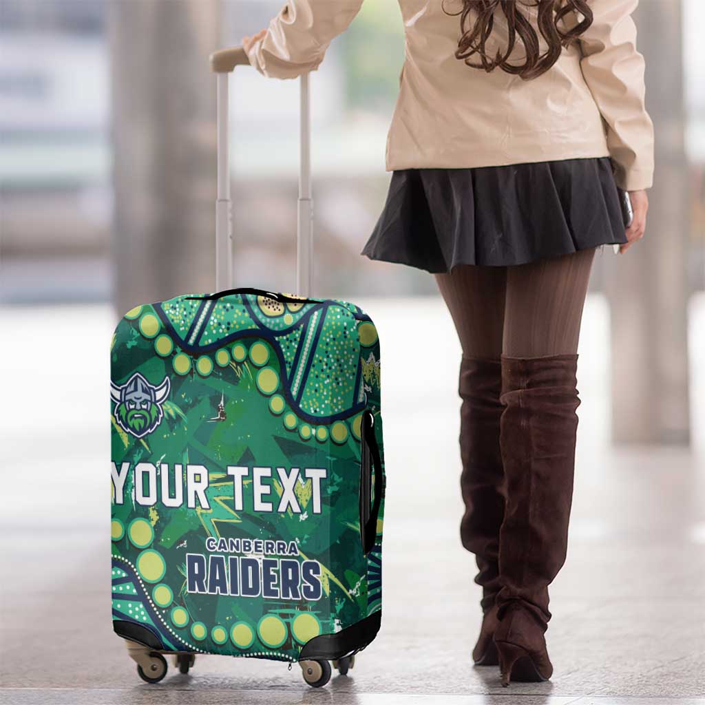 Personalized Canberra Raiders Luggage Cover Aboriginal Pattern with Graffiti Style Design