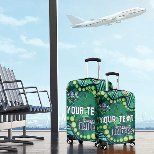 Personalized Canberra Raiders Luggage Cover Aboriginal Pattern with Graffiti Style Design