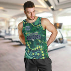 Personalized Canberra Raiders Men Tank Top Aboriginal Pattern with Graffiti Style Design