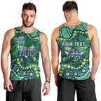 Personalized Canberra Raiders Men Tank Top Aboriginal Pattern with Graffiti Style Design