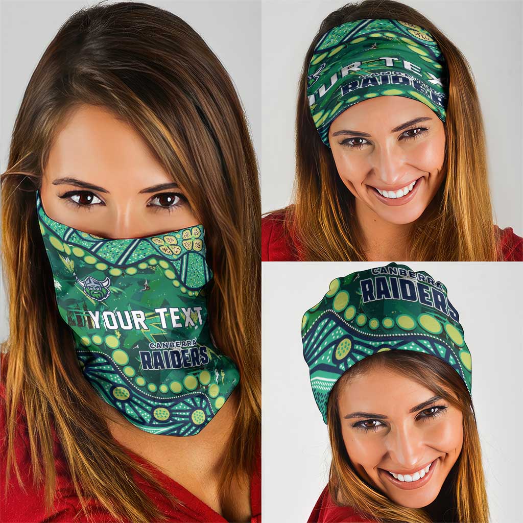Personalized Canberra Raiders Neck Gaiter Aboriginal Pattern with Graffiti Style Design