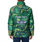 Personalized Canberra Raiders Padded Jacket Aboriginal Pattern with Graffiti Style Design