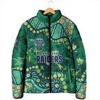 Personalized Canberra Raiders Padded Jacket Aboriginal Pattern with Graffiti Style Design
