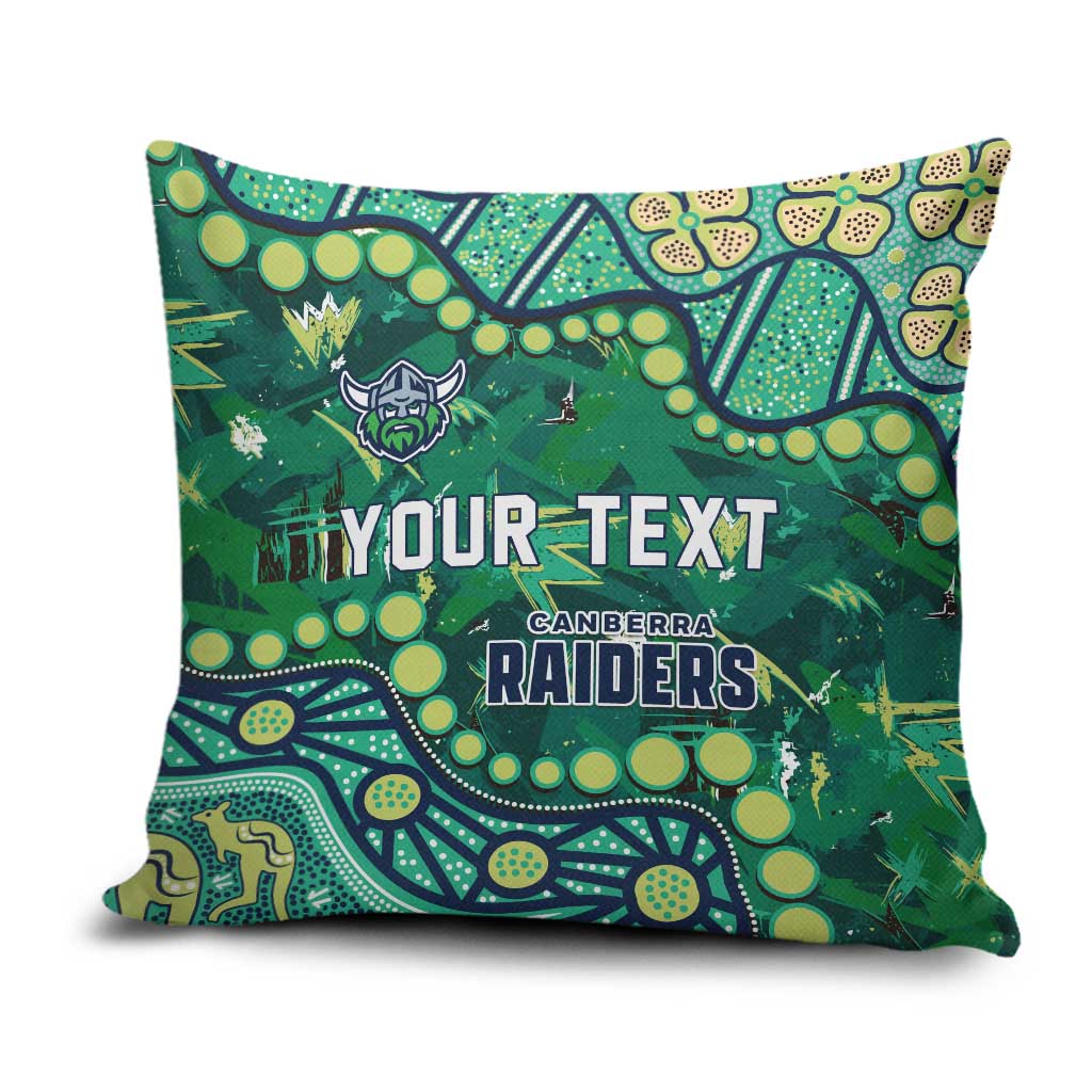 Personalized Canberra Raiders Pillow Cover Aboriginal Pattern with Graffiti Style Design