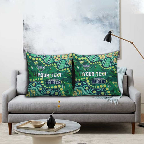 Personalized Canberra Raiders Pillow Cover Aboriginal Pattern with Graffiti Style Design