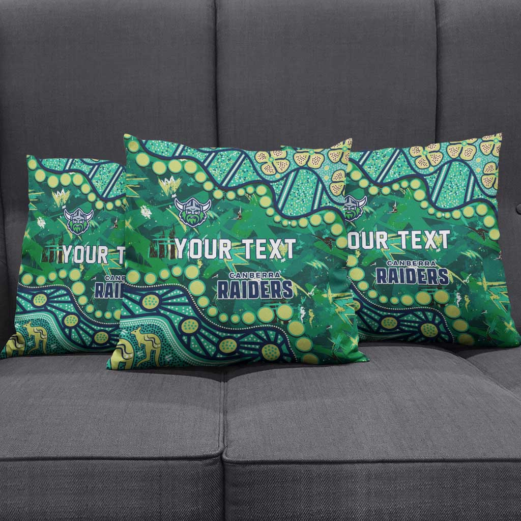 Personalized Canberra Raiders Pillow Cover Aboriginal Pattern with Graffiti Style Design