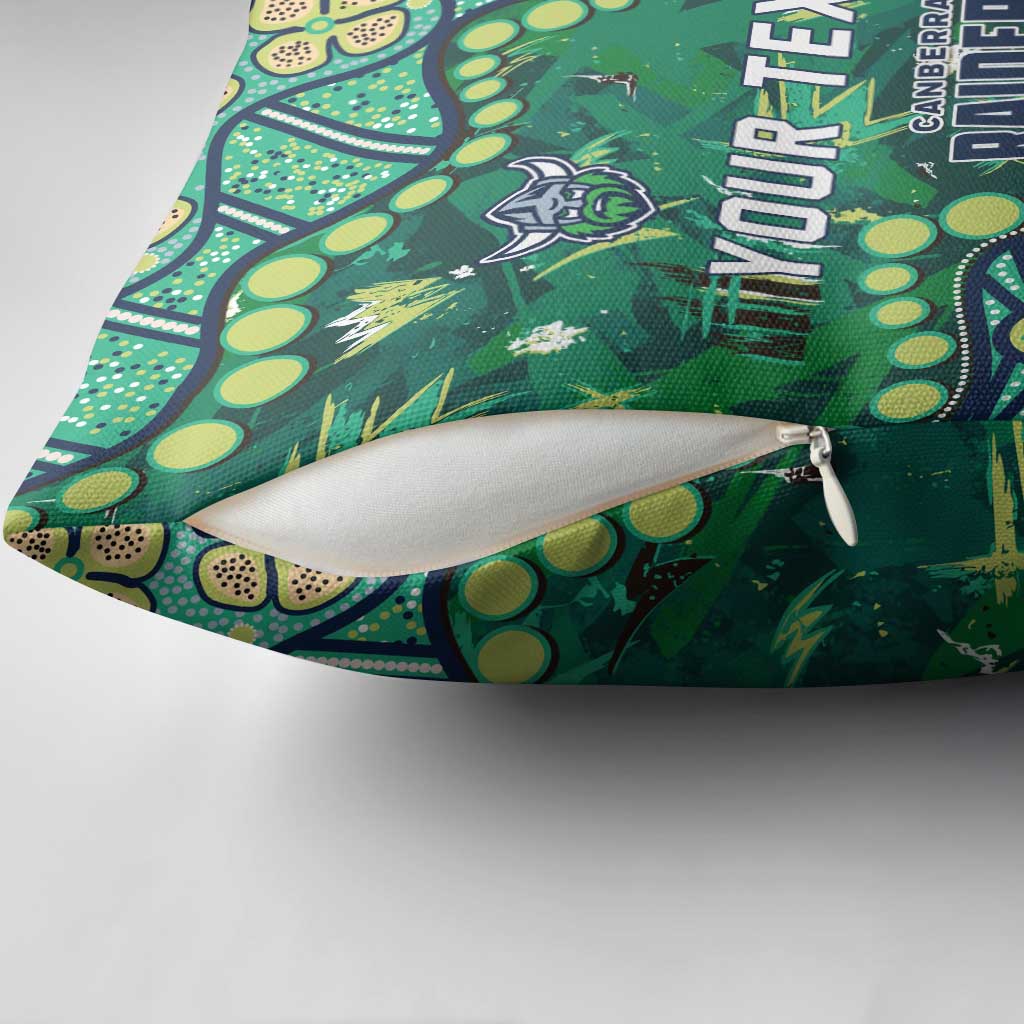 Personalized Canberra Raiders Pillow Cover Aboriginal Pattern with Graffiti Style Design