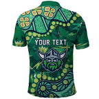 Personalized Canberra Raiders Polo Shirt Aboriginal Pattern with Graffiti Style Design
