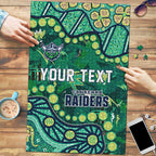 Personalized Canberra Raiders Puzzle Aboriginal Pattern with Graffiti Style Design