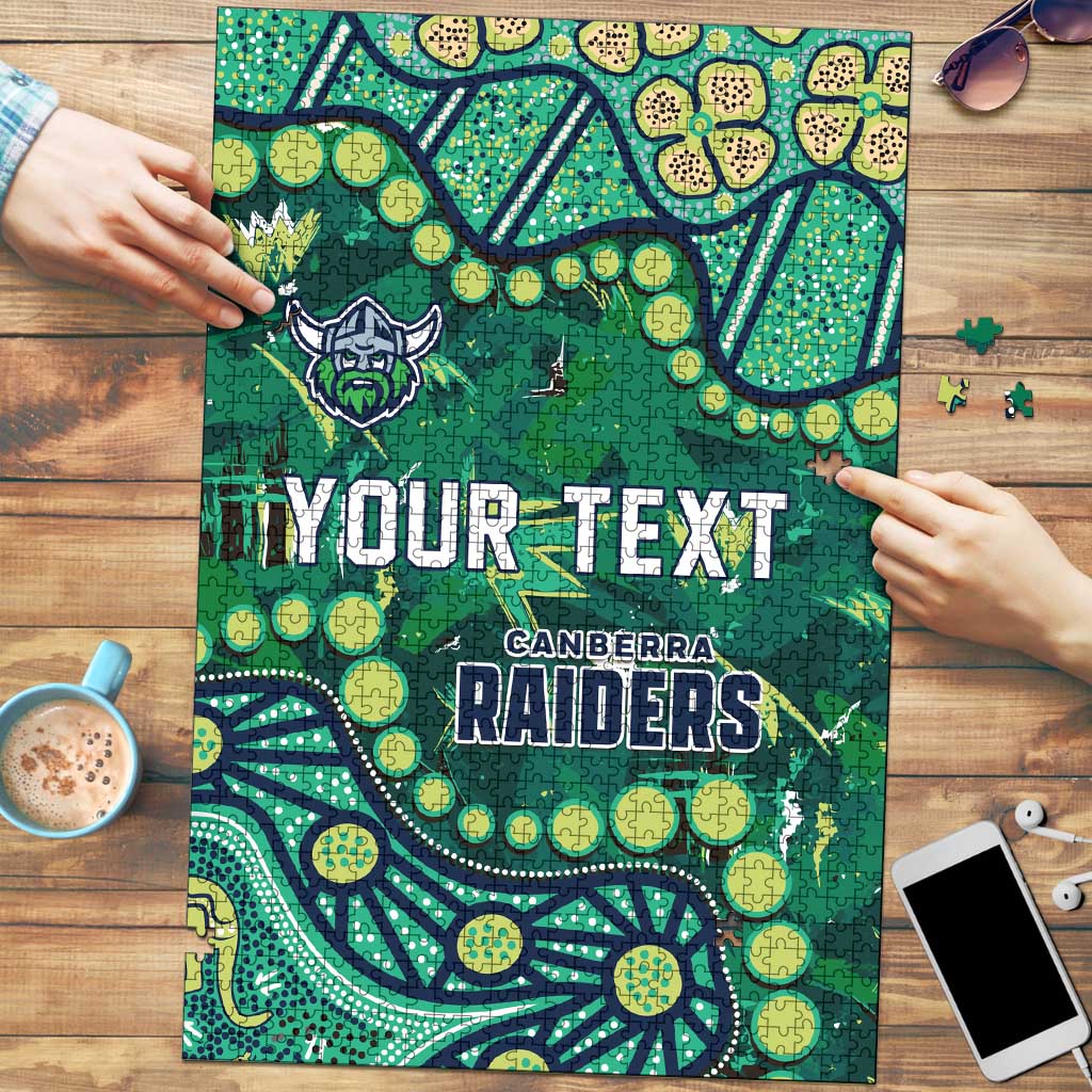 Personalized Canberra Raiders Puzzle Aboriginal Pattern with Graffiti Style Design
