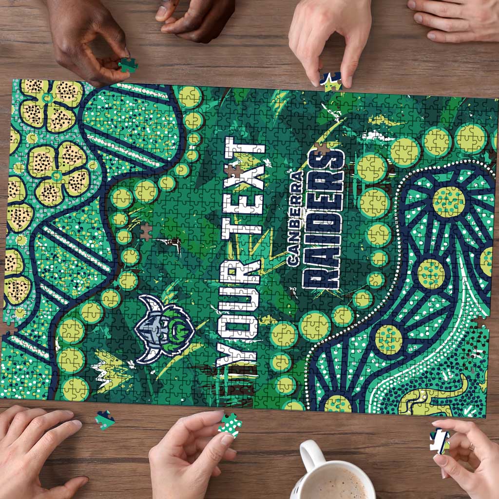 Personalized Canberra Raiders Puzzle Aboriginal Pattern with Graffiti Style Design