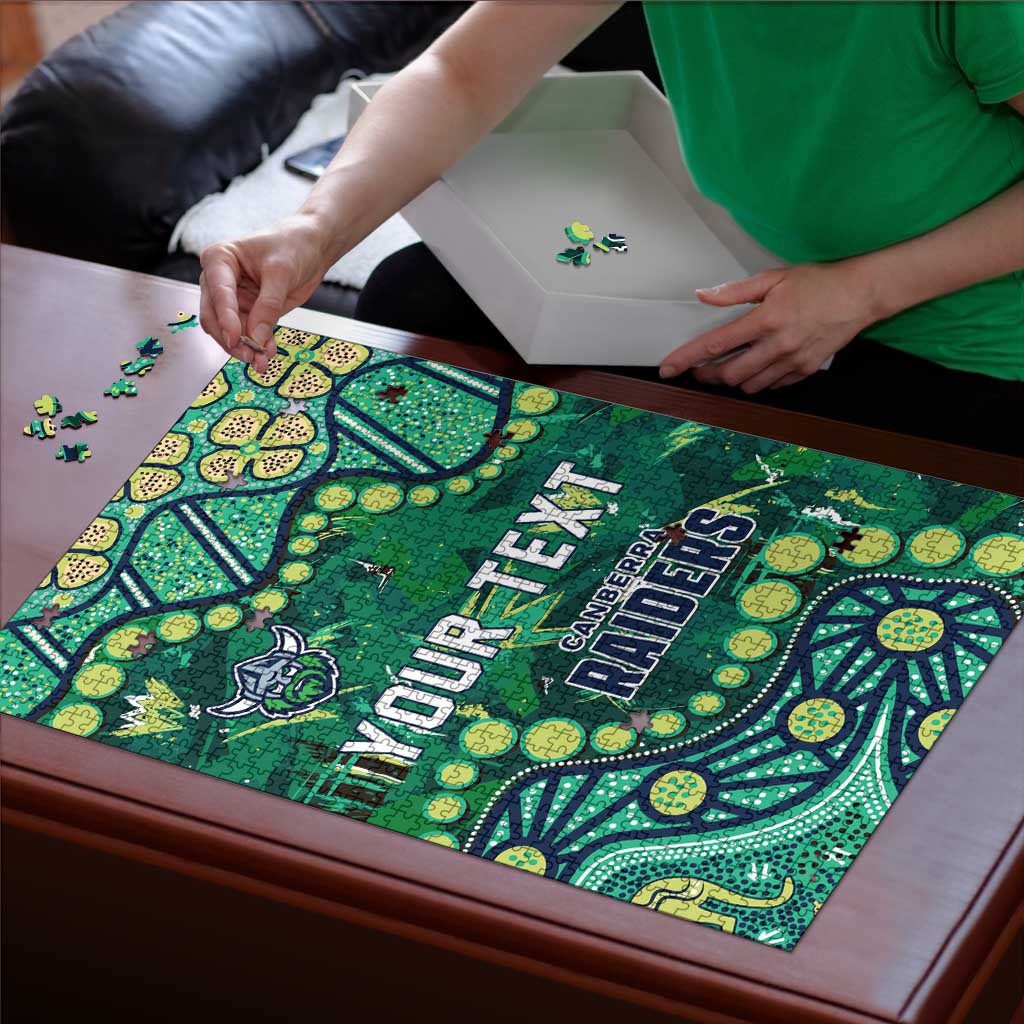 Personalized Canberra Raiders Puzzle Aboriginal Pattern with Graffiti Style Design