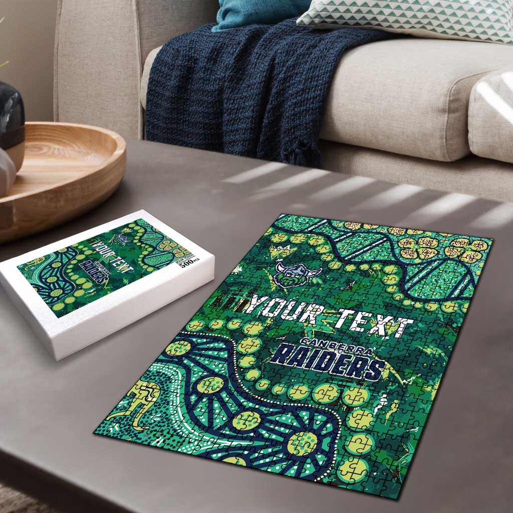 Personalized Canberra Raiders Puzzle Aboriginal Pattern with Graffiti Style Design