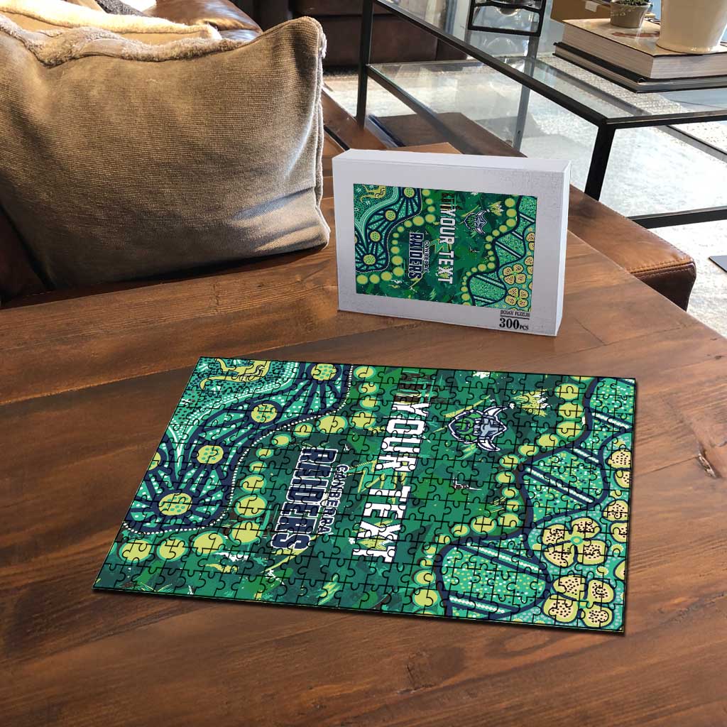 Personalized Canberra Raiders Puzzle Aboriginal Pattern with Graffiti Style Design