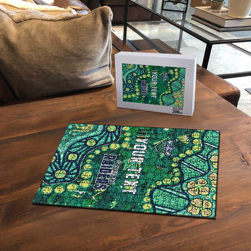 Personalized Canberra Raiders Puzzle Aboriginal Pattern with Graffiti Style Design