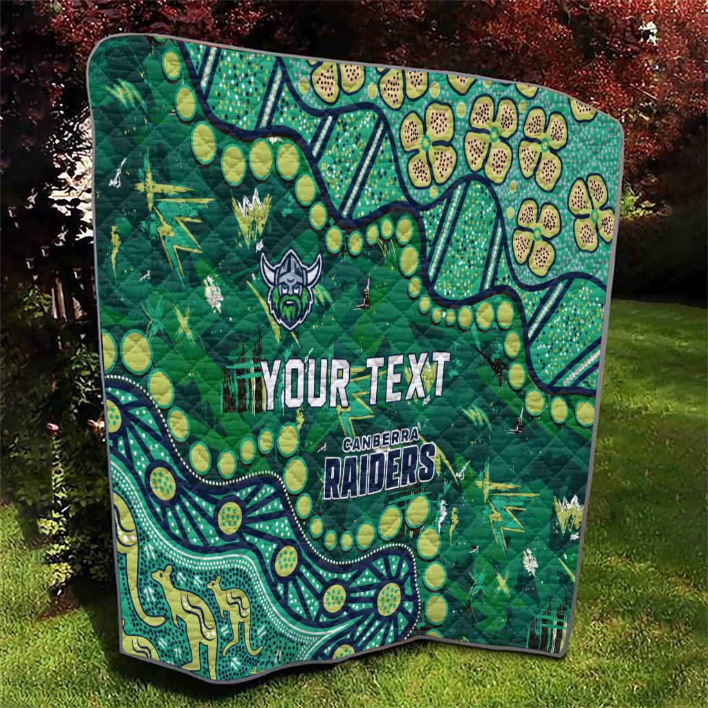 Personalized Canberra Raiders Quilt Aboriginal Pattern with Graffiti Style Design