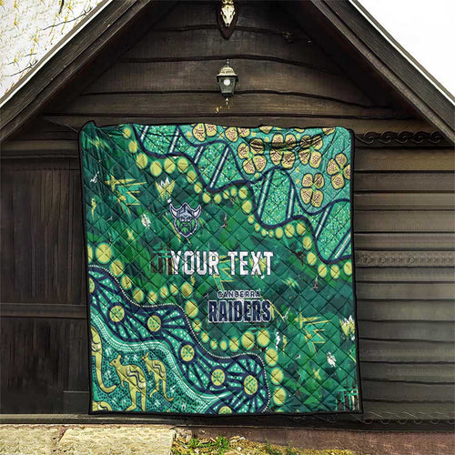 Personalized Canberra Raiders Quilt Aboriginal Pattern with Graffiti Style Design