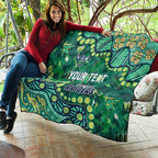 Personalized Canberra Raiders Quilt Aboriginal Pattern with Graffiti Style Design