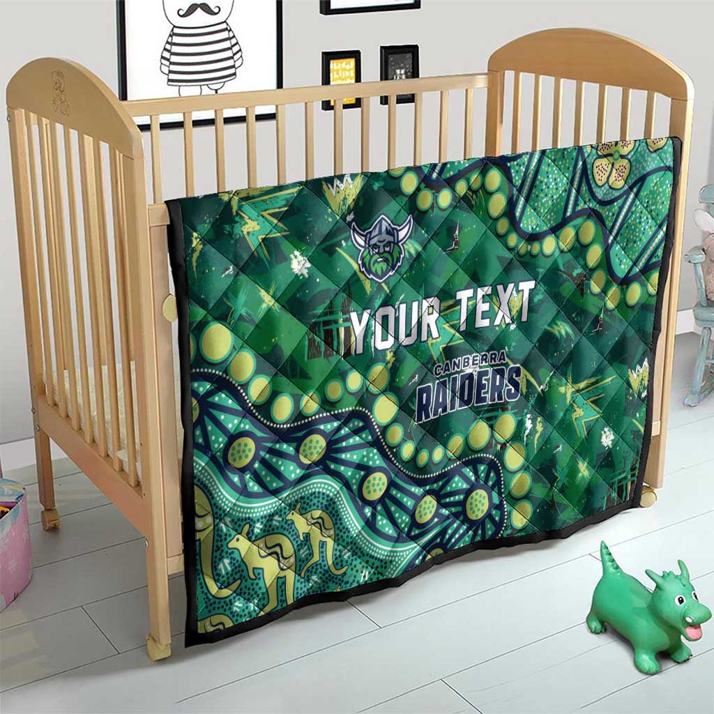 Personalized Canberra Raiders Quilt Aboriginal Pattern with Graffiti Style Design