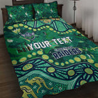 Personalized Canberra Raiders Quilt Bed Set Aboriginal Pattern with Graffiti Style Design