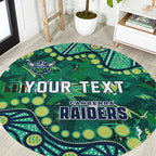 Personalized Canberra Raiders Round Carpet Aboriginal Pattern with Graffiti Style Design