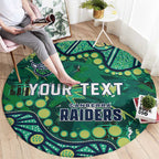 Personalized Canberra Raiders Round Carpet Aboriginal Pattern with Graffiti Style Design