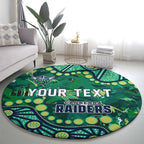 Personalized Canberra Raiders Round Carpet Aboriginal Pattern with Graffiti Style Design