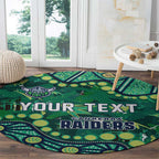 Personalized Canberra Raiders Round Carpet Aboriginal Pattern with Graffiti Style Design