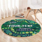 Personalized Canberra Raiders Round Carpet Aboriginal Pattern with Graffiti Style Design