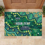 Personalized Canberra Raiders Rubber Doormat Aboriginal Pattern with Graffiti Style Design