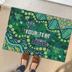 Personalized Canberra Raiders Rubber Doormat Aboriginal Pattern with Graffiti Style Design